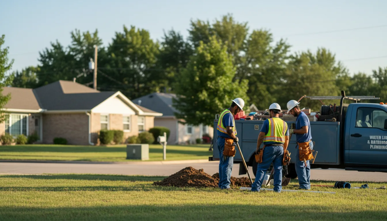Residential water line and bathroom plumbing service in Burlington, CT